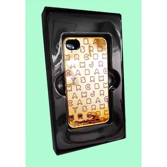 Marc Jacob Metallic Gold/Pink Signature iPhone 4/4s Phone Case - Picture 1 of 3